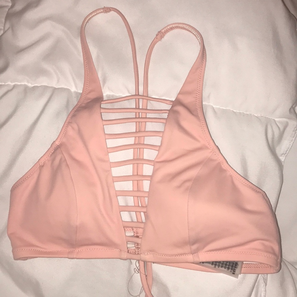 light pink ladder cross swimsuit top